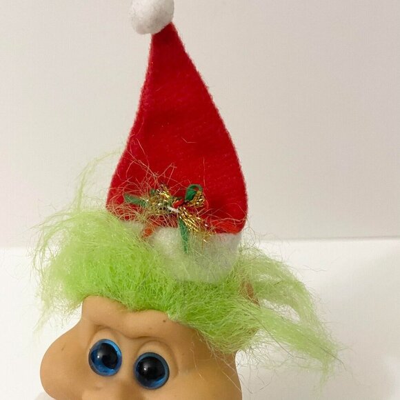 Vintage 1991 ITB Christmas Santa Troll with Hat Green Hair 5 Inch Tall Doll - Picture 3 of 16